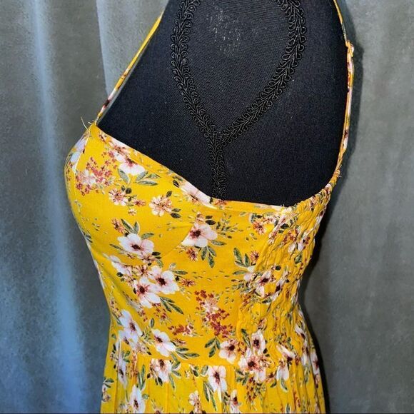 🆕 JOLIE and Joy yellow floral print sundress with padded cups sz M - Picture 8 of 15